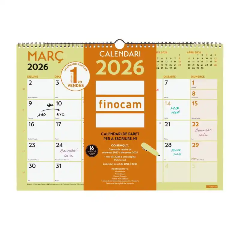 CALENDARIO DE PARED 2026 FINOCAM "GRAFIK" CATALÁN Oferta