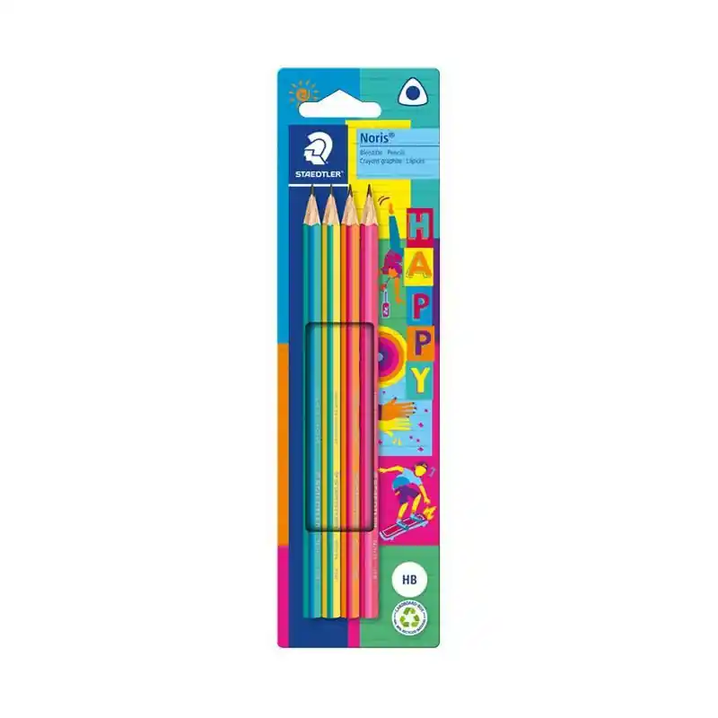 BLÍSTER 4 LÁPICES DE GRAFITO STAEDTLER HAPPY LINE Última Oportunidad
