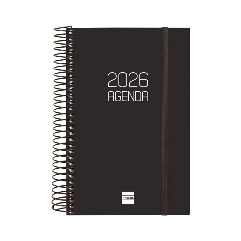 AGENDA 2026 FINOCAM "OPAQUE" DÍA PÁGINA 21x29,7cm CATALÁN - Negro Pago Seguro