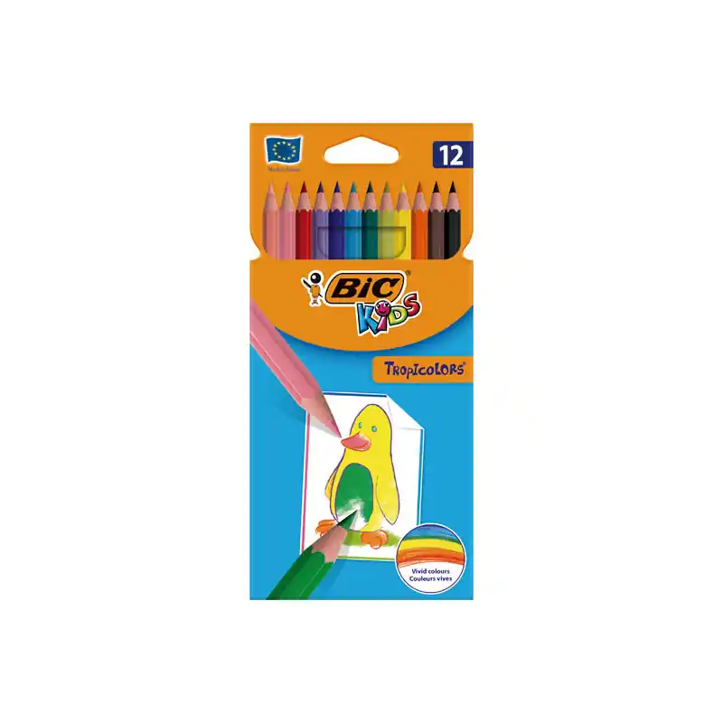 Moderno CAJA 12 LÁPICES BIC KIDS TROPICOLORS