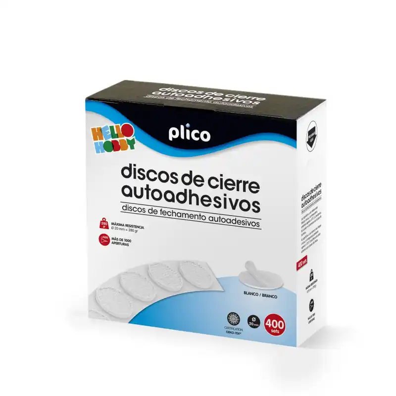 CAJA 400 DISCOS PLICO CIERRE TEXTIL ADHESIVOS 20mm Precio De Fábrica