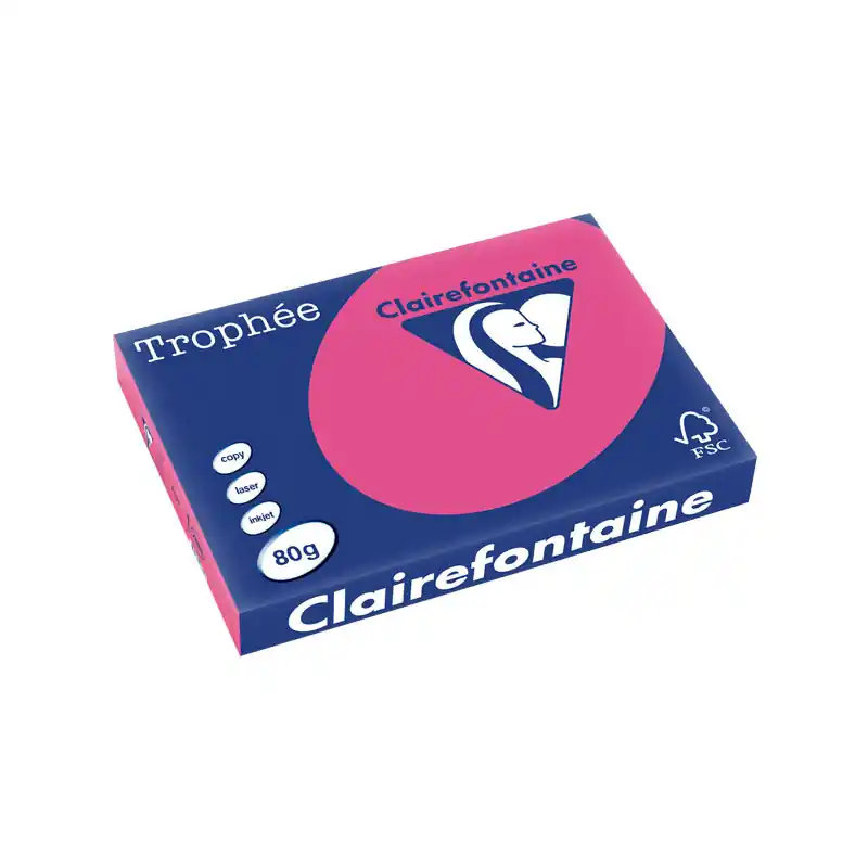 PAQUETE 500h PAPEL TROPHÉE CLAIREFONTAINE A3 FLUORESCENTE - Rosa flúor Venta Final