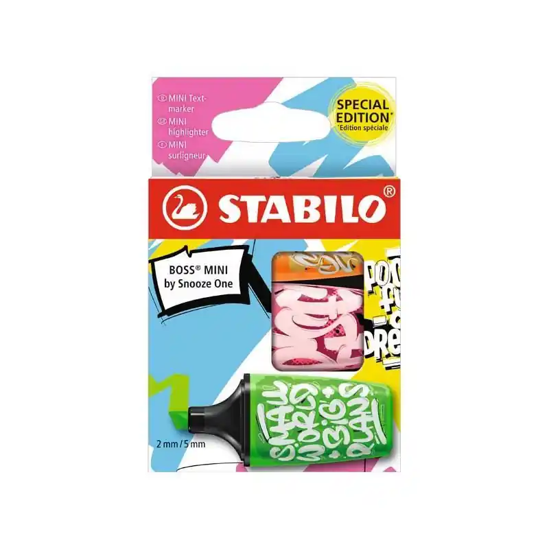 ESTUCHE 3 MARCADORES STABILO BOSS ORIGINAL MINI BY SNOOZE ONE 1 Envío Gratis
