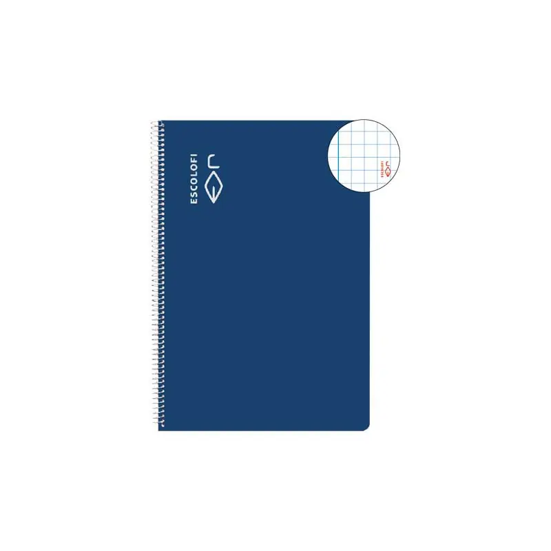 CUADERNO ESPIRAL 50h ESCOLOFI 4º 5x5 CON MARGEN - Azul Rebajas