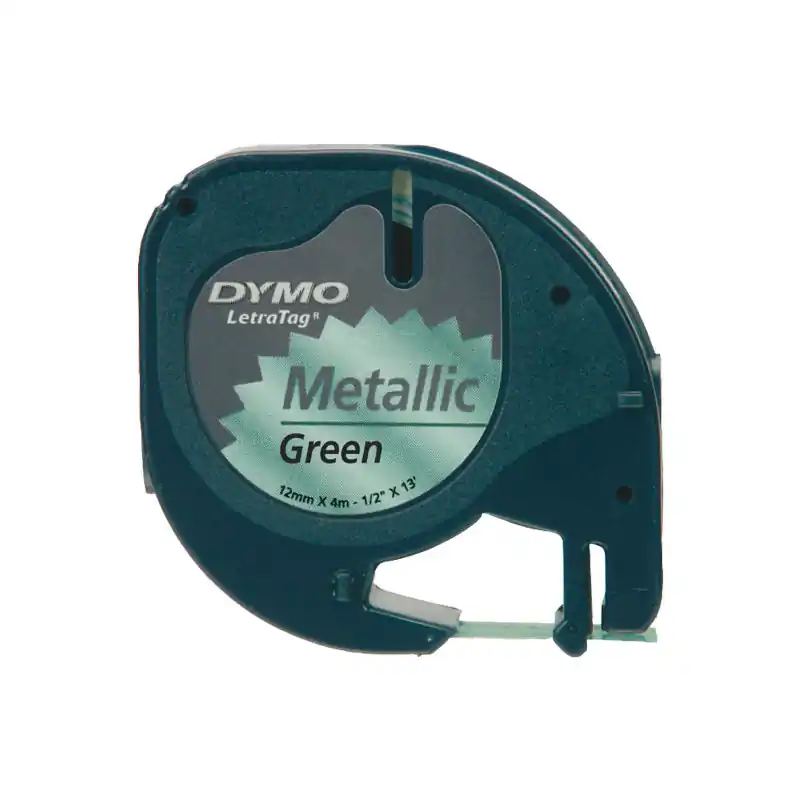 CINTA METALIZADA DYMO LETRA TAG 12mm x 4m - Verde Precio De Oferta