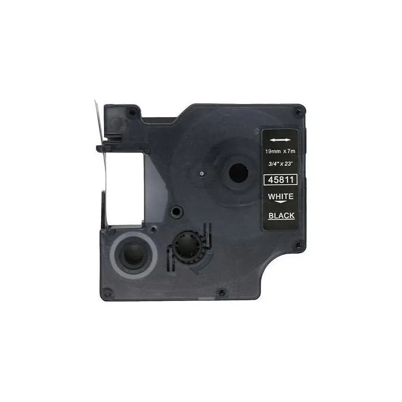 CINTA ROTULAR COMPATIBLE DYMO D1 19 mm x 7m BLANCO/NEGRO Nuevo Modelo