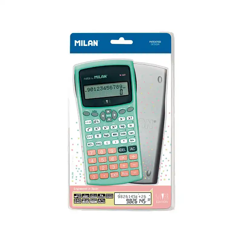 CALCULADORA CIENTÍFICA MILAN M240 SILVER EDITION Garantía De Devolución De Dinero