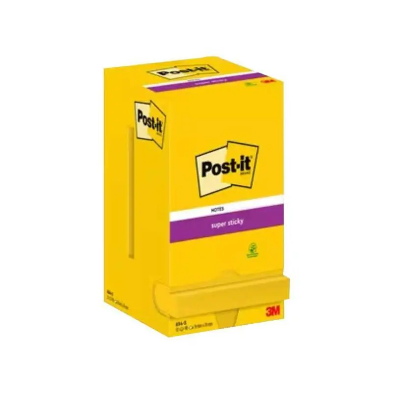 CAJA 12 NOTAS POST-IT SUPER STICKY 76x76mm Hecho A Mano