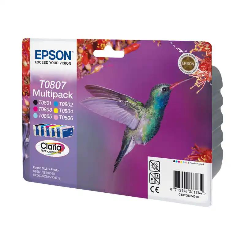 Descuento INKJET ORIGINAL EPSON C13T080 - Negro/Cian/Magenta/Amarillo