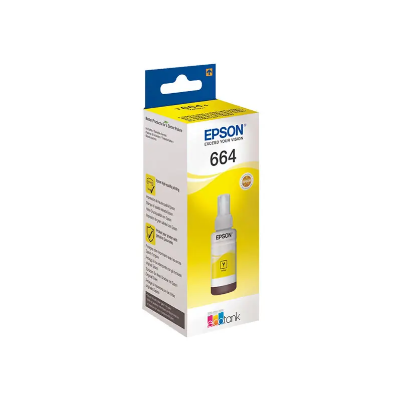 RECARGA DE TINTA ORIGINAL EPSON 664 - Amarillo Liquidación