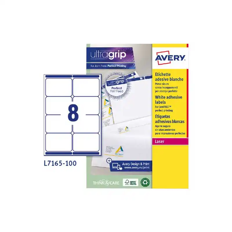 CAJA 100h ETIQUETAS AVERY ULTRAGRIP PARA ENVÍOS 99,1 x 67,7mm De Moda