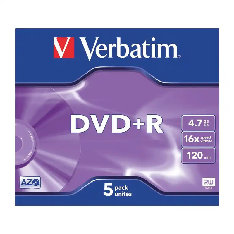 JEWEL CASE 5 DVD+R VERBATIM 16X 4.7GB ADVANCED Oferta Flash