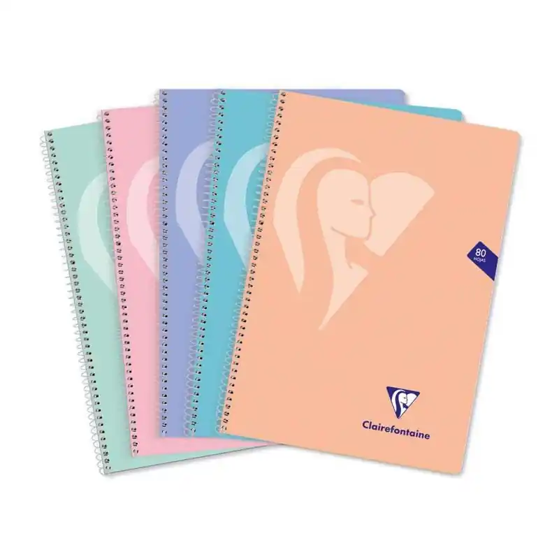 Solo Hoy PACK 5 CUADERNOS CLAIREFONTAINE "MIMESYS" Fº COLORES PASTEL TAPA BLANDA