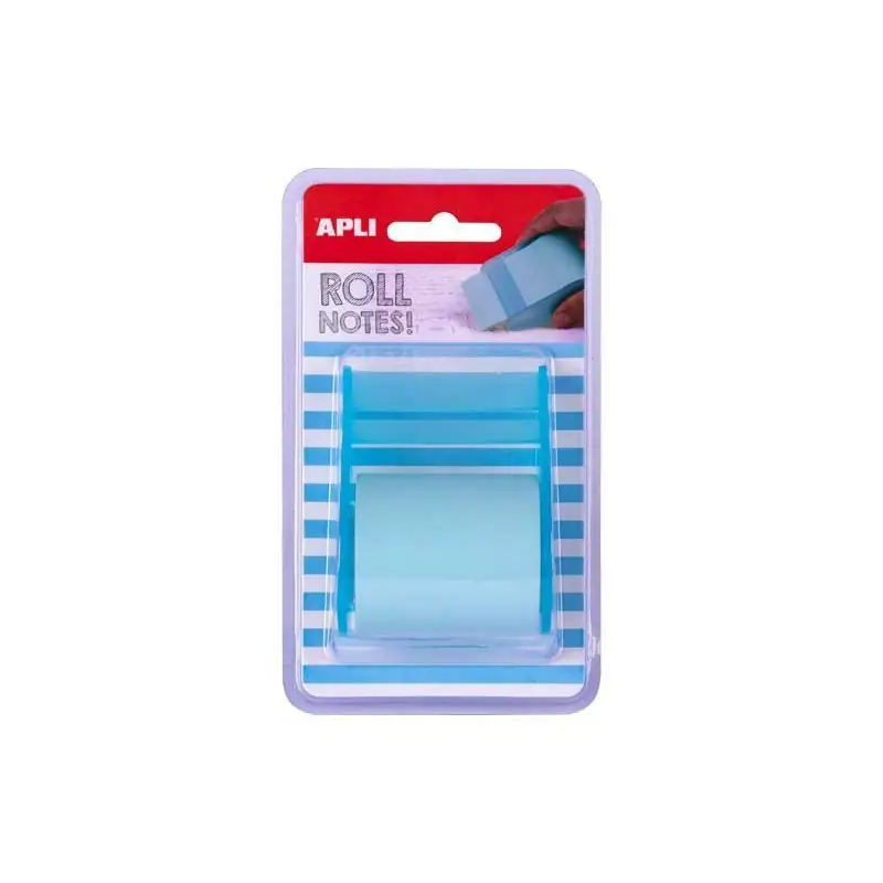 ROLLO DISPENSADOR NOTA ADHESIVA APLI 50mmx8m - Azul pastel Precio Bajo