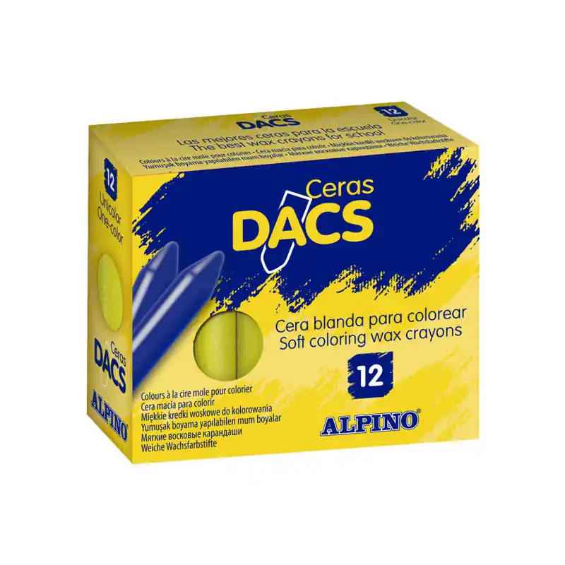 CAJA 12 CERAS DACS ALPINO - Amarillo Precio Bajo