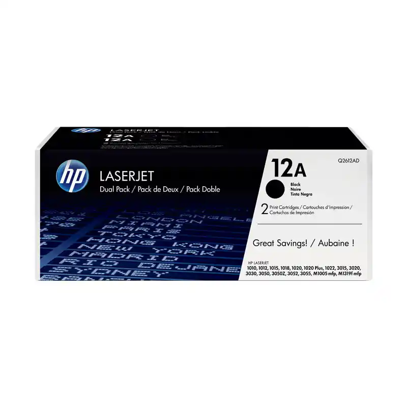 PACK DE AHORRO DE 2 CARTUCHOS DE TÓNER ORIGINAL LASERJET 12A Oferta Especial