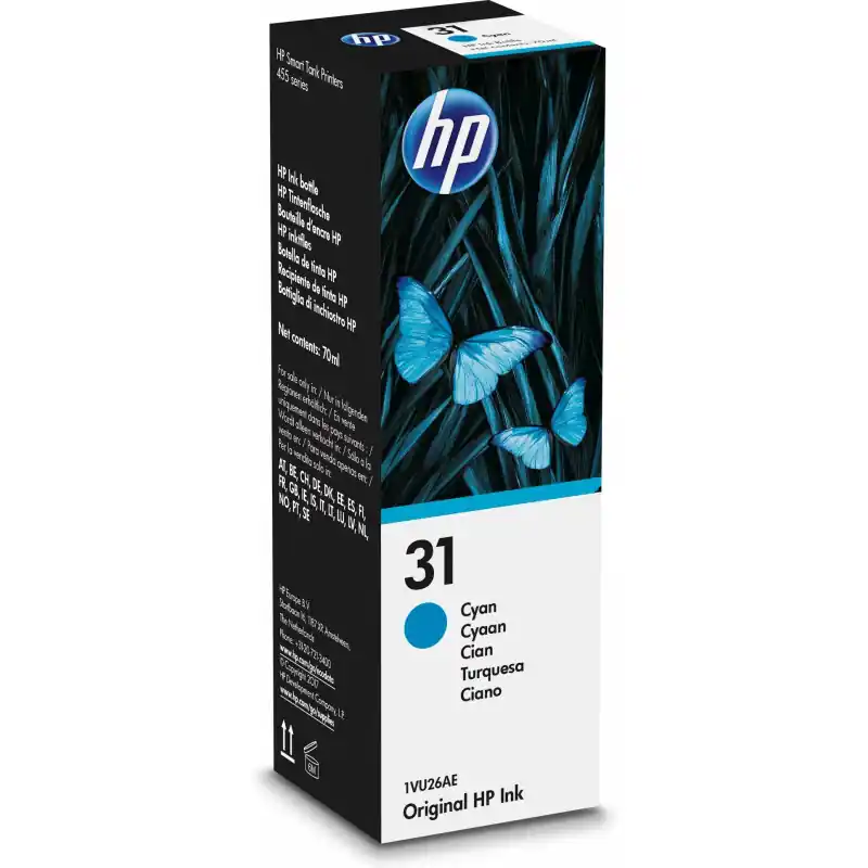 BOTELLA DE TINTA ORIGINAL HP 31 - Cian Entrega Rápida