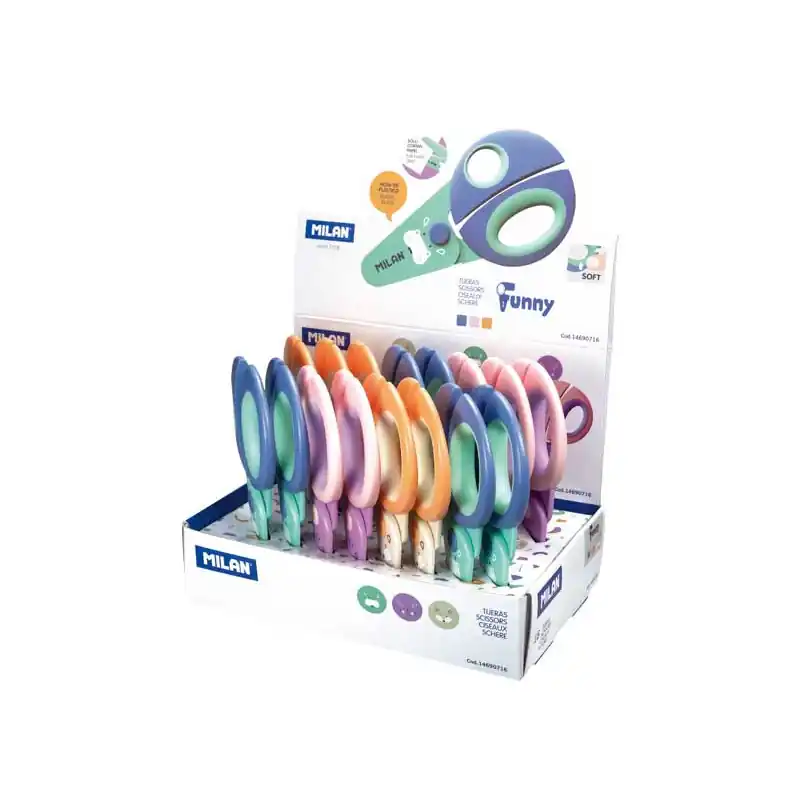 EXPOSITOR 16 TIJERAS ESCOLARES MILAN "FUNNY" No Te Lo Pierdas