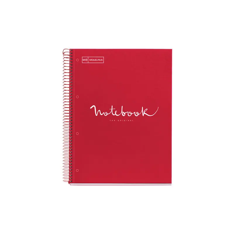CUADERNO MIQUEL RIUS NOTEBOOK 1 ESPIRAL "EMOTIONS" 80h A4 HORIZONTAL INTENSOS - Rojo Garantía De Devolución De Dinero