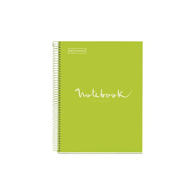 Mayoreo CUADERNO MIQUEL RIUS NOTEBOOK 1 ESPIRAL "EMOTIONS" 80h A4 HORIZONTAL INTENSOS - Verde lima
