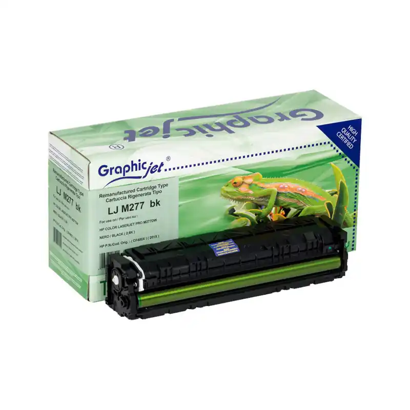 CARTUCHO DE TÓNER GRAPHICJET DE ALTA CAPACIDAD Nº201X. ALTERNATIVA A CARTUCHO Nº201X HP - Negro Marca Reconocida