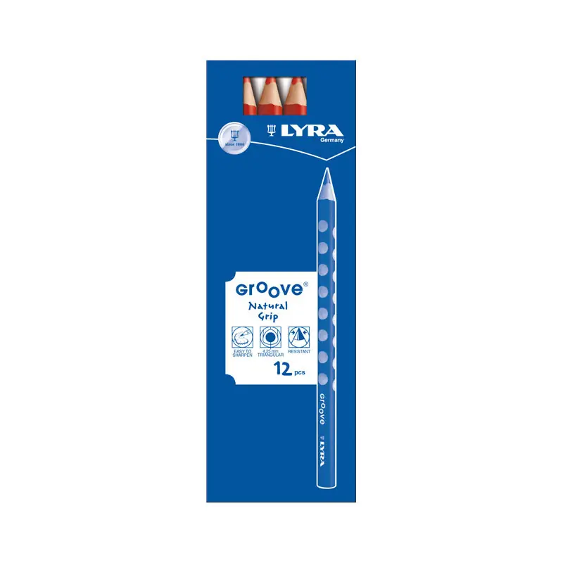 Última Versión CAJA 12 LÁPICES LYRA GROOVE - Rojo
