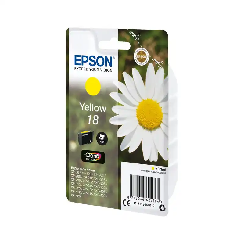 INKJET ORIGINAL EPSON Nº18 - Amarillo Envío Inmediato