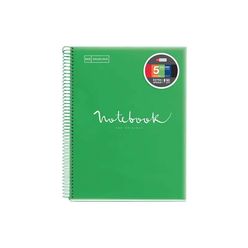 Garantía De Devolución De Dinero CUADERNO MIQUEL RIUS NOTEBOOK 5 "EMOTIONS" 120h A4 HORIZONTAL INTENSOS - Verde