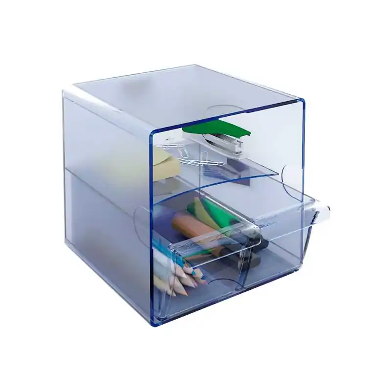 ARCHICUBO ARCHIVO 2000 2 CAJONES PEQUEÑOS - Azul transparente Popular