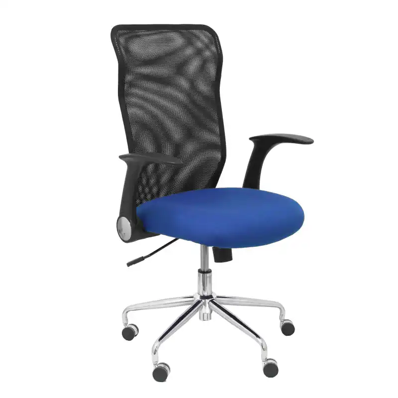 Súper Precio SILLA MINAYA TELA CON BRAZOS MALLA NEGRA - Azul