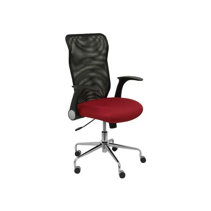 SILLA MINAYA TELA CON BRAZOS MALLA NEGRA - Rojo Nueva Colección