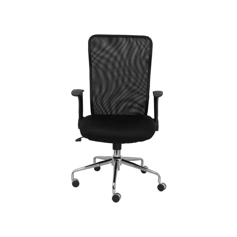 Precio De Oferta SILLA MINAYA TELA CON BRAZOS MALLA NEGRA - Negro