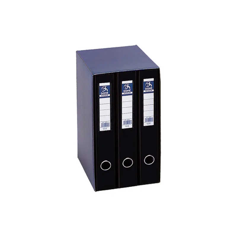 Auténtico MÓDULO 3 CARPETAS DE ANILLAS DOHE OFICOLOR Fº - Negro