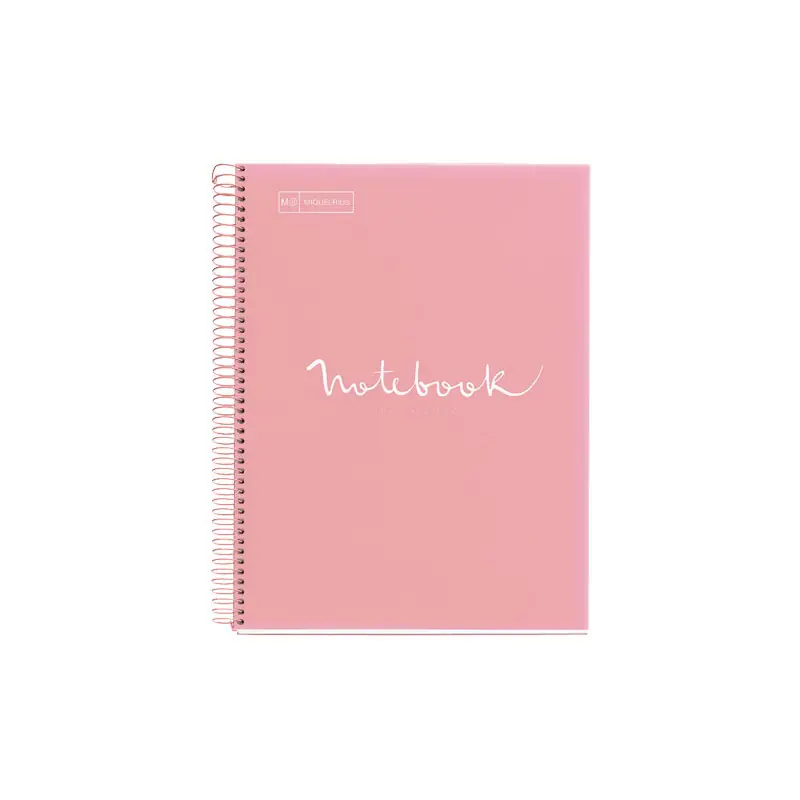 CUADERNO MIQUEL RIUS NOTEBOOK 1 POLIPROPILENO "EMOTIONS" 80h A4 5x5 PASTEL - Rosa pastel Última Oportunidad