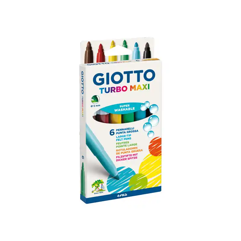 CAJA 6 ROTULADORES GIOTTO TURBO MAXI Devolución Gratuita