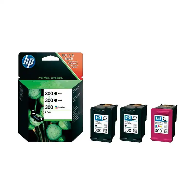PACK DE AHORRO DE 3 CARTUCHOS DE TINTA ORIGINAL HP 300 Última Oportunidad