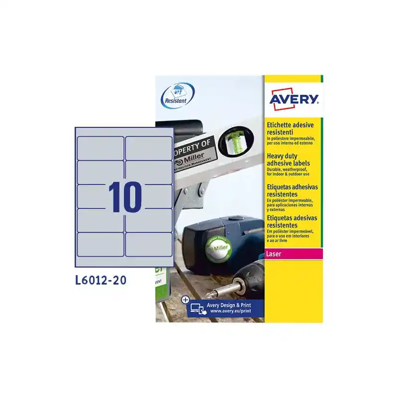CAJA 20h ETIQUETAS AVERY INALTERABLES 96 x 50,8mm Edición Limitada