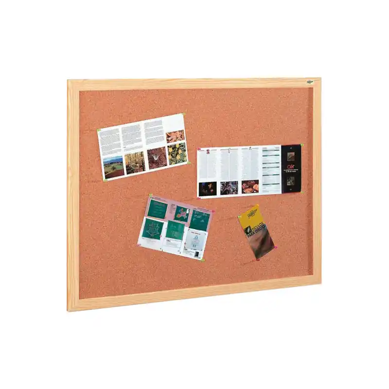 TABLERO DE CORCHO FAIBO MARCO SÍMIL PINO 90×120 cm Premium