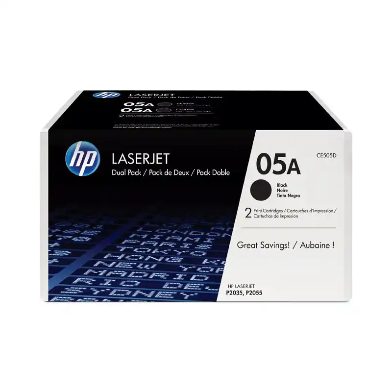 Oferta De Temporada PACK 2 CARTUCHOS DE TÓNER ORIGINAL LASERJET HP 05A