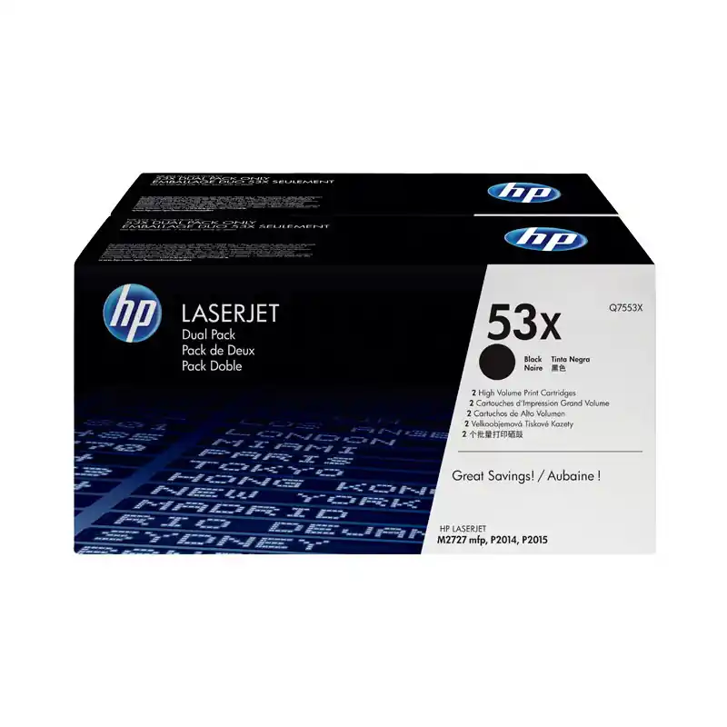 PACK AHORRO DE 2 CARTUCHOS DE TÓNER ORIGINAL LASERJET 53X DE ALTA CAPACIDAD Popular