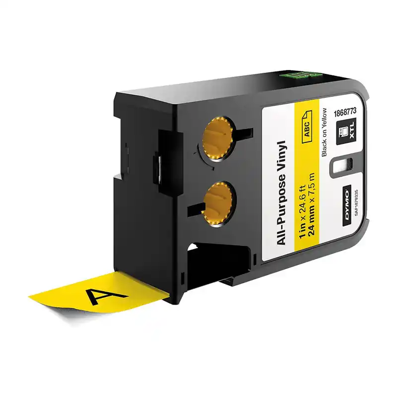 Oferta De Temporada CINTA VINILO DYMO MULTIUSO NEGRO/AMARILLO 24mm