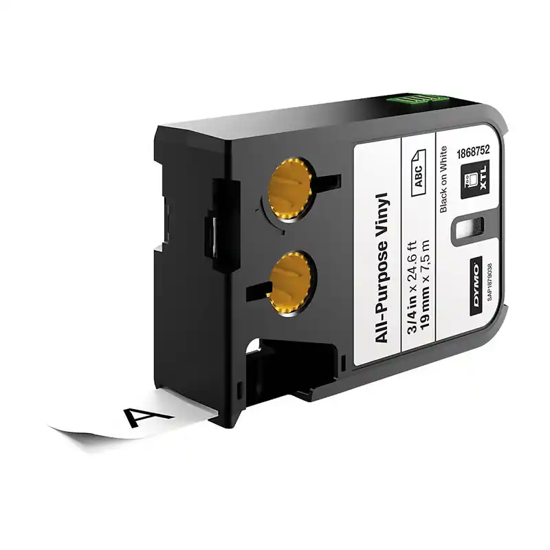 CINTA VINILO DYMO MULTIUSO NEGRO/BLANCO 19mm Precio De Fábrica