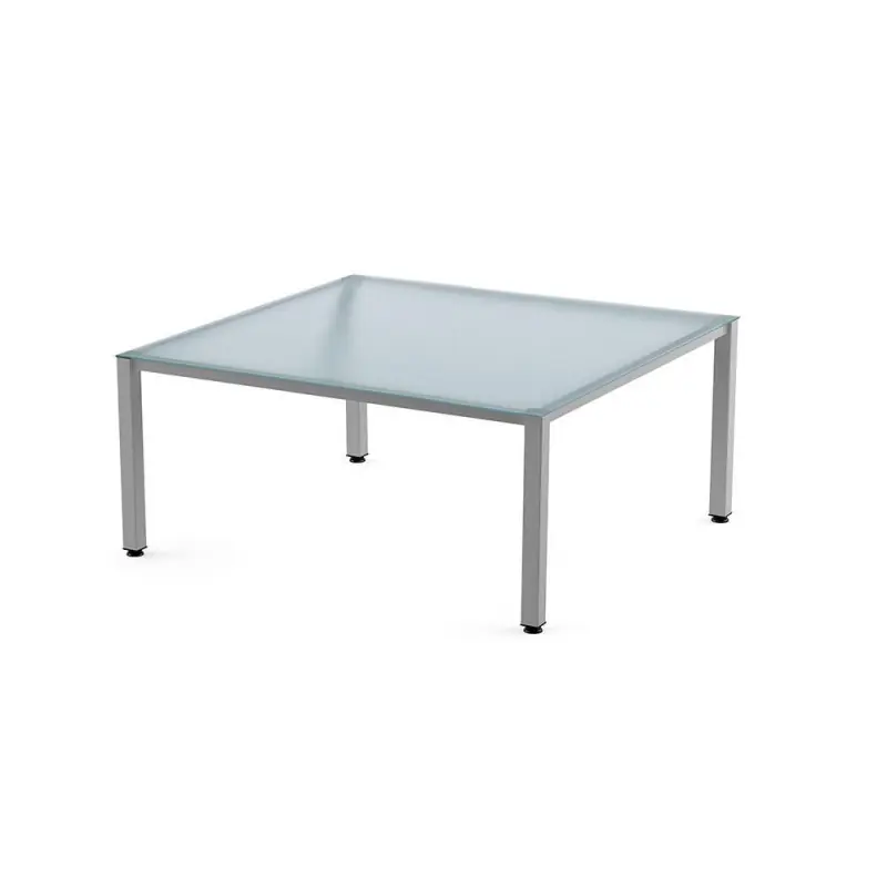 Descuento MESA ROCADA "EXECUTIVE" ESTRUCTURA GRIS - Cristal translúcido