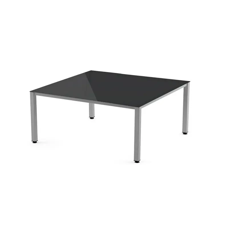 MESA ROCADA "EXECUTIVE" ESTRUCTURA GRIS - Cristal negro Entrega Rápida