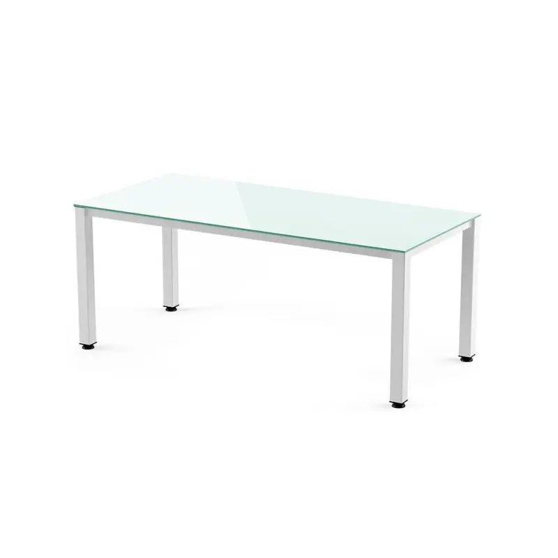 Liquidación MESA ROCADA "EXECUTIVE" ESTRUCTURA BLANCA - Cristal blanco