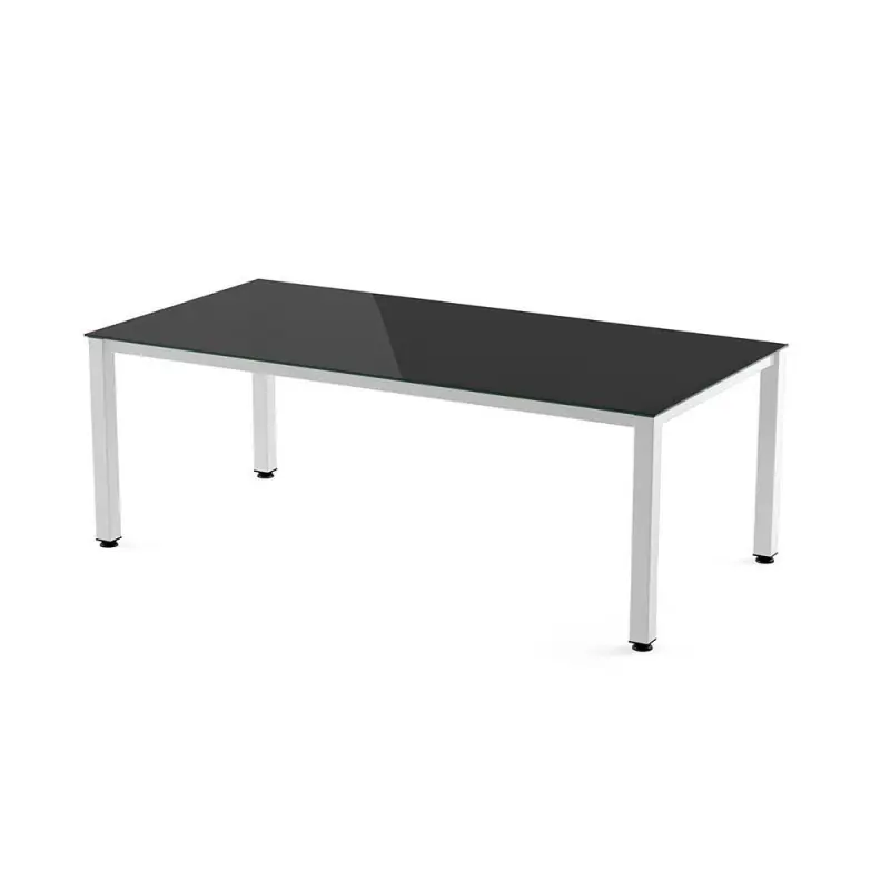 Envío Exprés MESA ROCADA "EXECUTIVE" ESTRUCTURA BLANCA - Cristal negro