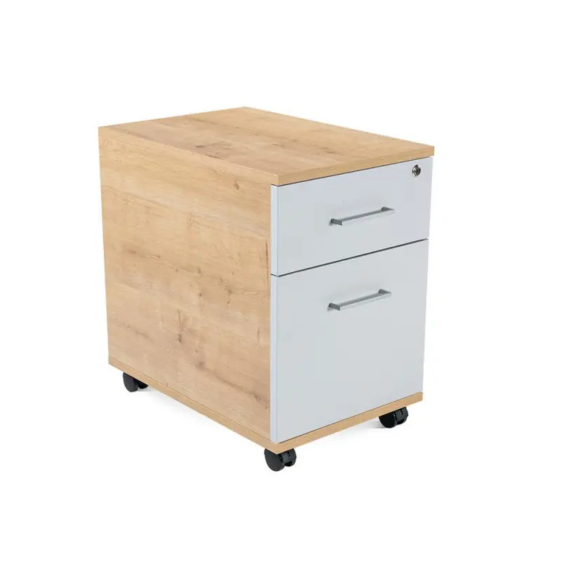 BUCK MÓVIL ROCADA "STORE" 1 CAJÓN Y CARPETERO ESTRUCTURA ROBLE - Gris Nueva Colección