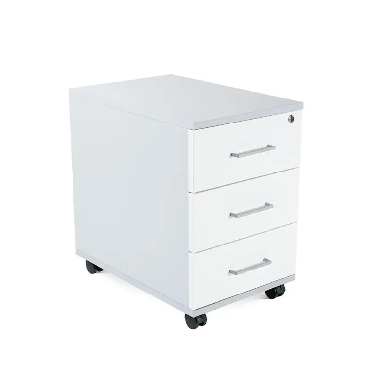 BUCK MÓVIL ROCADA "STORE" 3 CAJONES ESTRUCTURA GRIS - Blanco Garantía De Devolución De Dinero