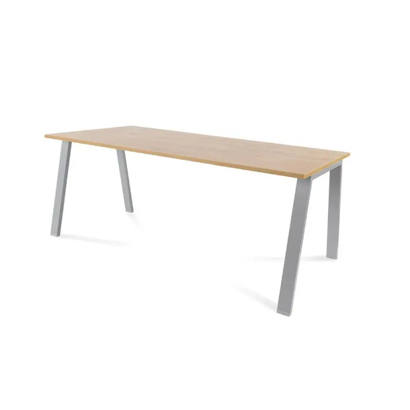 Precio Económico MESA ROCADA "BLANCA" ESTRUCTURA GRIS - Roble