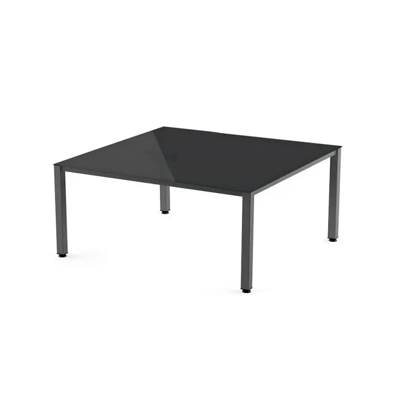 Disponible Ahora MESA ROCADA "EXECUTIVE" ESTRUCTURA ANTRACITA - Cristal negro